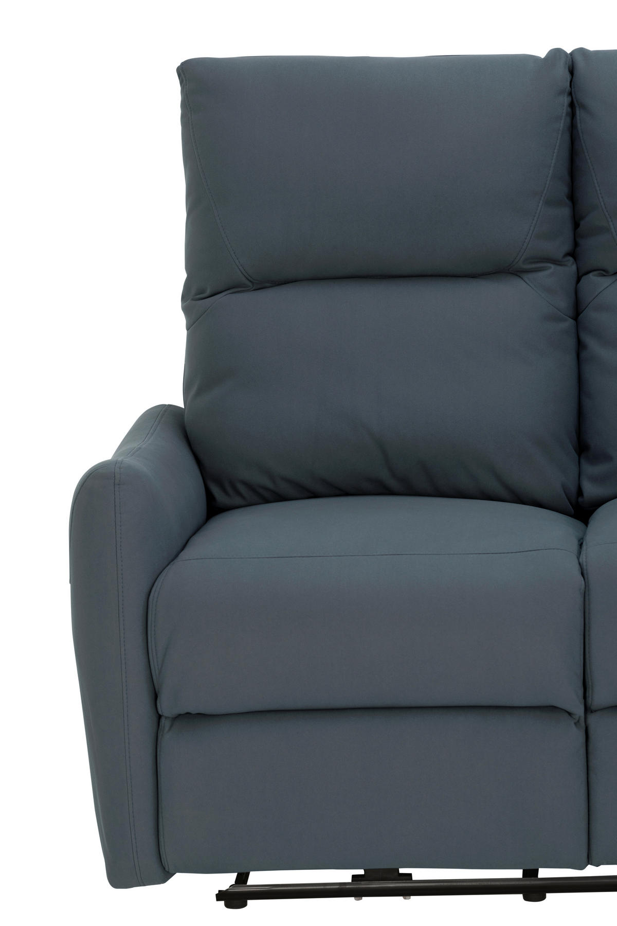 SITZGARNITUR Mikrofaser Dunkelblau  - Schwarz/Dunkelblau, KONVENTIONELL, Textil/Metall - Livetastic