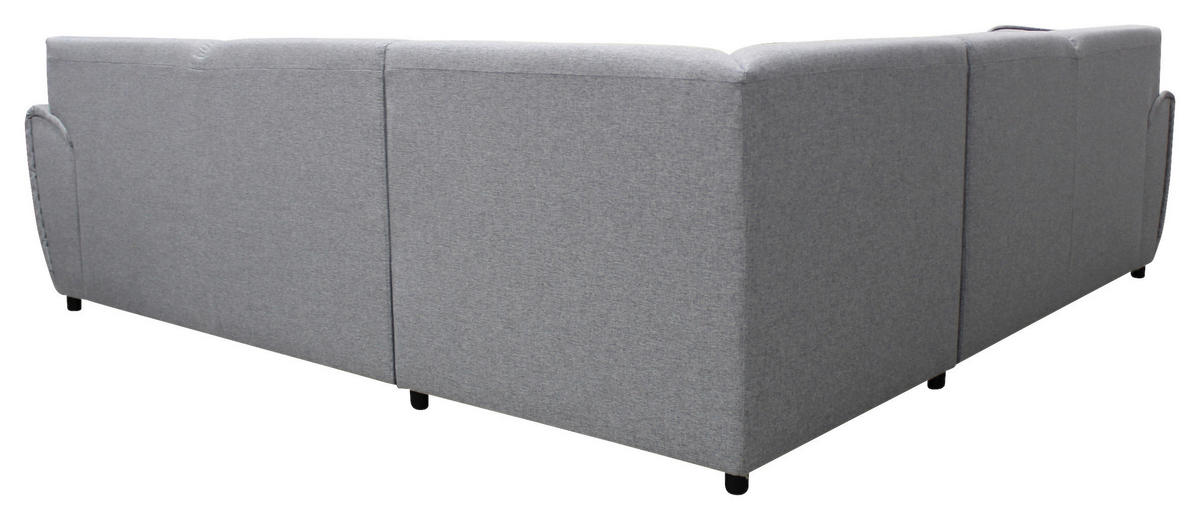 ECKSOFA Hellgrau Flachgewebe  - Silberfarben/Hellgrau, Design, Kunststoff/Textil (266/266cm) - Livetastic