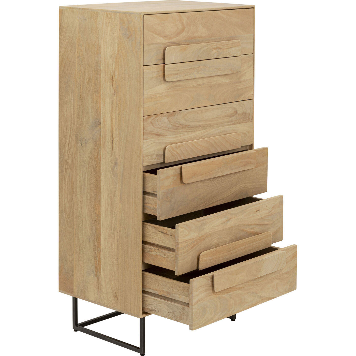 HIGHBOARD  in 60/121/44 cm  - Hellbraun/Schwarz, Design, Holz/Metall (60/121/44cm) - Kare-Design