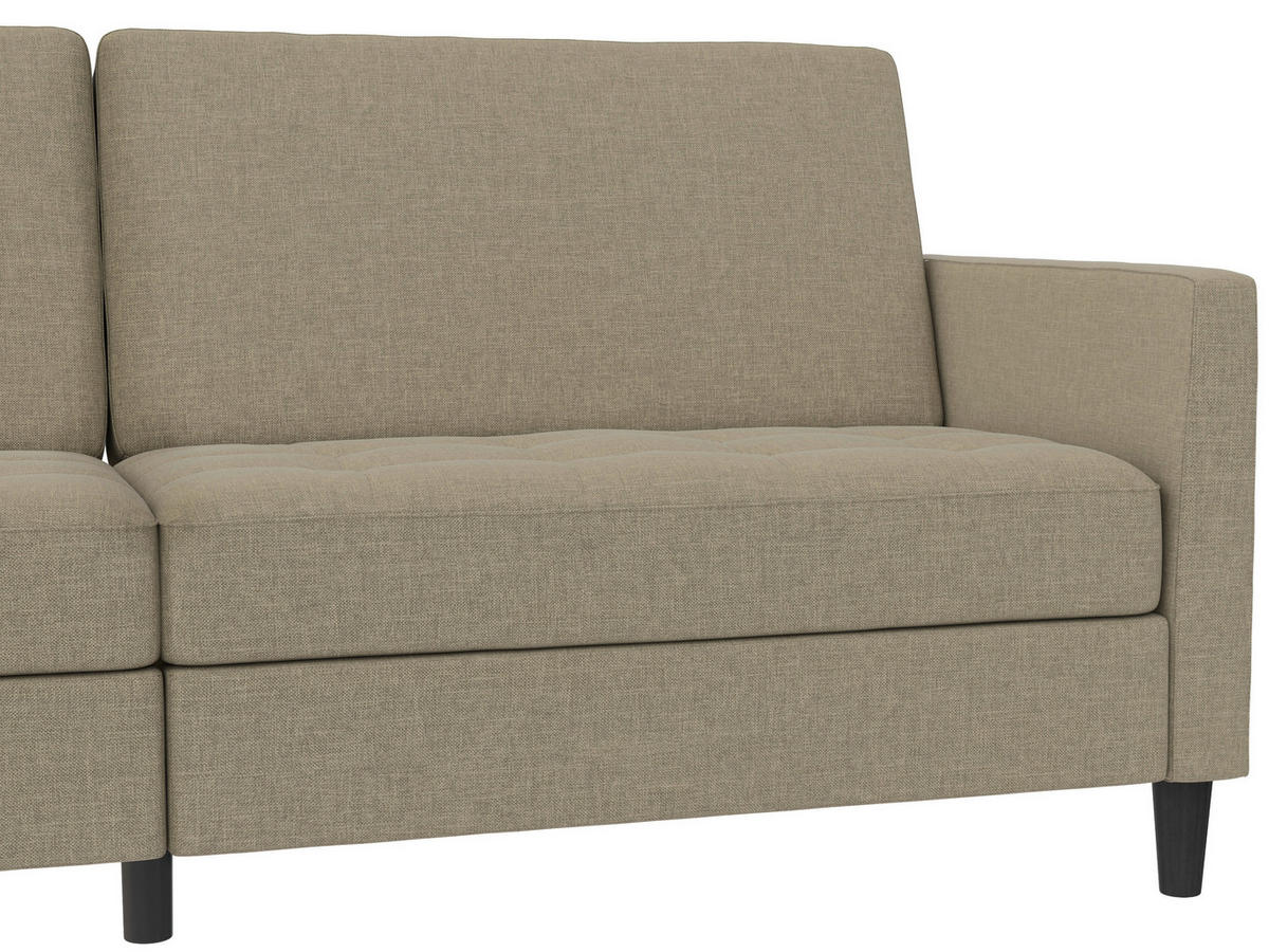 SCHLAFSOFA Webstoff, Leinenoptik Cappuccino  - Schwarz/Cappuccino, Basics, Kunststoff/Textil (207/86/86cm) - Livetastic