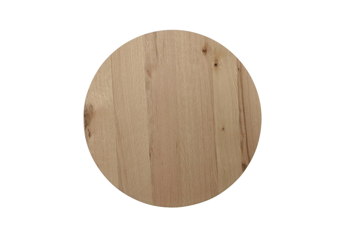 COUCHTISCH Eiche furniert 78/78/41 cm rund Schwarz, Eichefarben  - Eichefarben/Schwarz, KONVENTIONELL, Holz/Metall (78/78/41cm) - Stylife