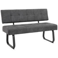 SITZBANK 140/90/64 cm Mikrofaser Dunkelgrau Metall  - Dunkelgrau/Anthrazit, Trend, Textil/Metall (140/90/64cm) - Carryhome