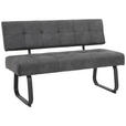SITZBANK 140/90/64 cm Mikrofaser Dunkelgrau Metall  - Dunkelgrau/Anthrazit, Trend, Textil/Metall (140/90/64cm) - Carryhome