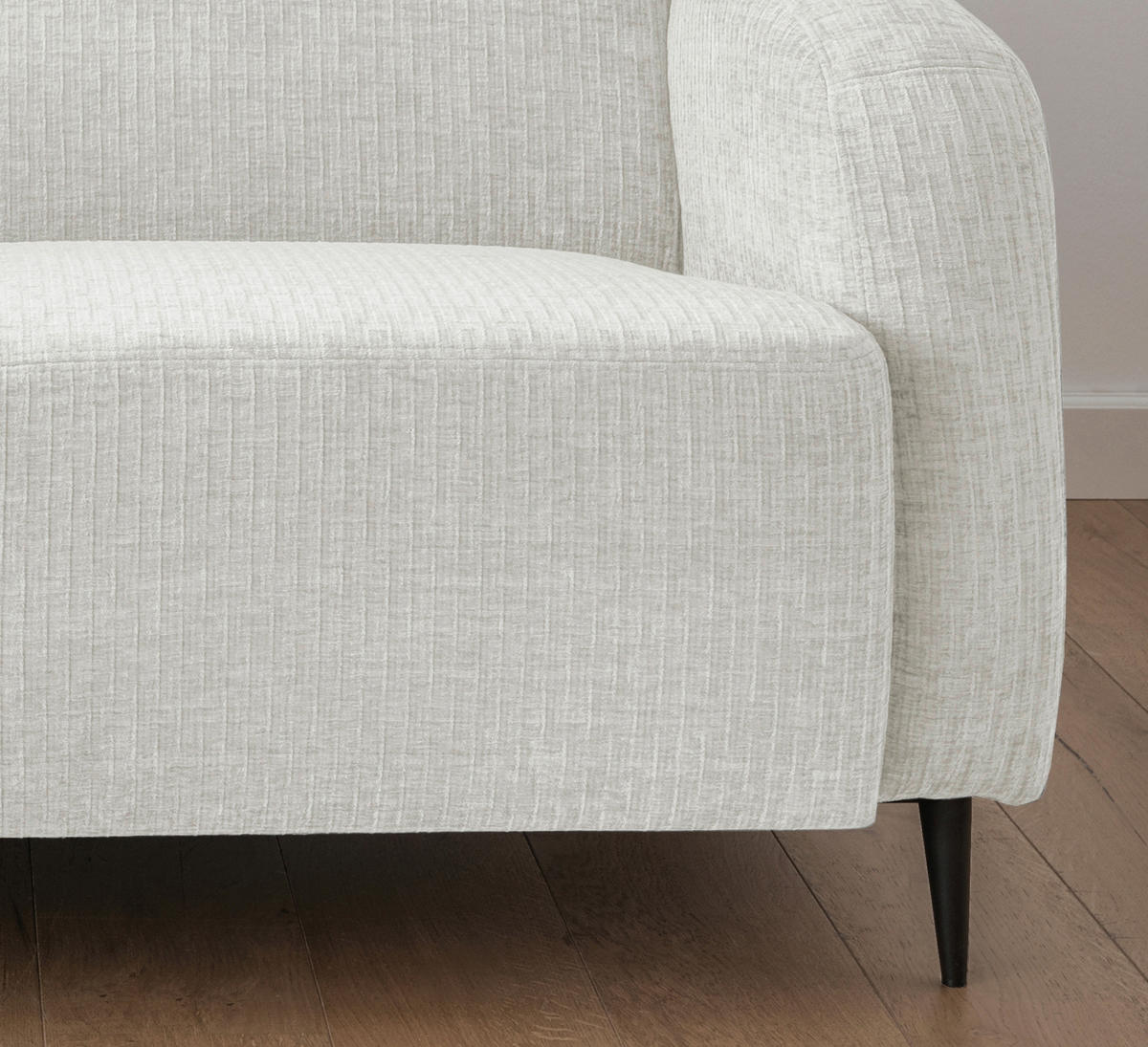 3-SITZER-SOFA Mikrofaser Weiß  - Schwarz/Weiß, MODERN, Textil/Metall (180/76/90cm) - Livetastic