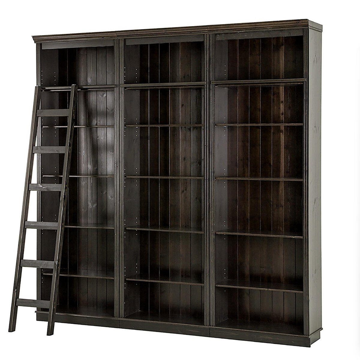 BÜCHERWAND Kiefer massiv Kieferfarben, Dunkelbraun  - Dunkelbraun/Kieferfarben, Design, Holz (223/222/34cm) - Livetastic