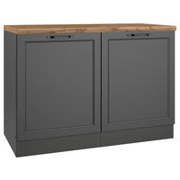 BÄNKSKÅP FÖR DISKHO 120/86/60 cm  i grå, ek Wotan  - ek Wotan/grå, Lifestyle, metall/trämaterial (120/86/60cm) - Held