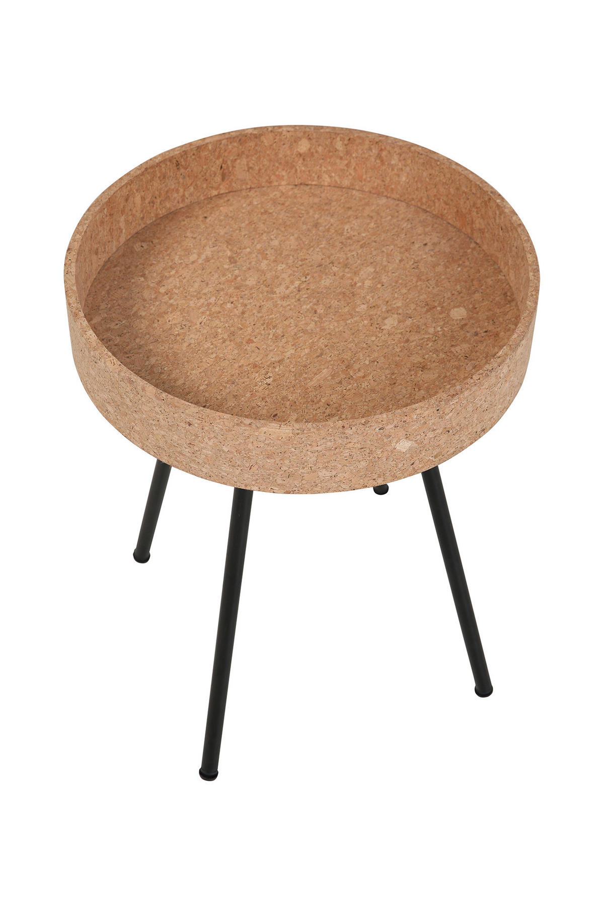 BEISTELLTISCHSET Kork rund Naturfarben, Schwarz  - Schwarz/Naturfarben, Design, Holz/Holzwerkstoff (45-38/45-38/50-45cm) - Livetastic