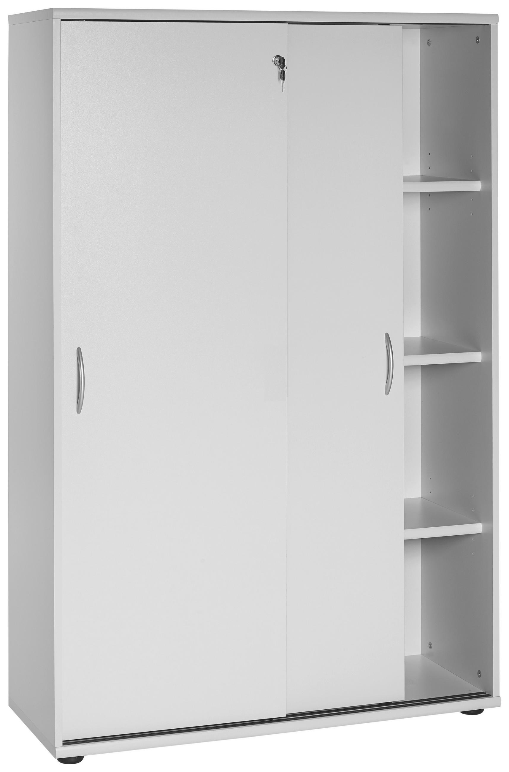 AKTENSCHRANK Hellgrau  - Hellgrau, Basics, Holzwerkstoff (100/152,8/39,5cm) - MID.YOU