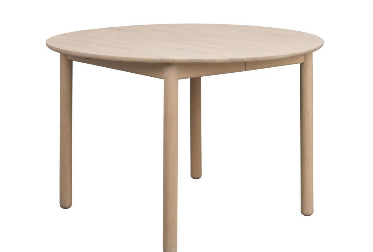 MATBORD ek Bianco rund  utdragbar, finns i olika storlekar, finns i olika trädekorer  - ek Bianco, Klassisk, trä (120/120/75cm) - Rowico