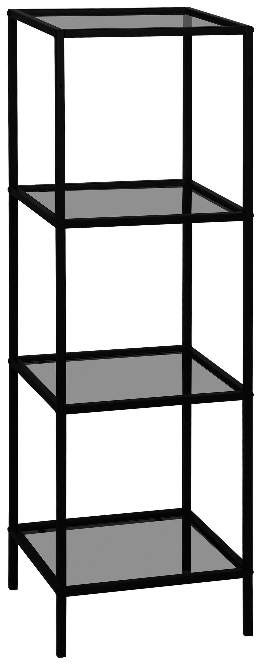 HYLLA i 37/118/33 cm svart  - svart, Basics, metall/glas (37/118/33cm) - Carryhome