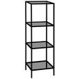 REGAL  37/118/33 cm Schwarz  - Schwarz, Basics, Glas/Metall (37/118/33cm) - Carryhome