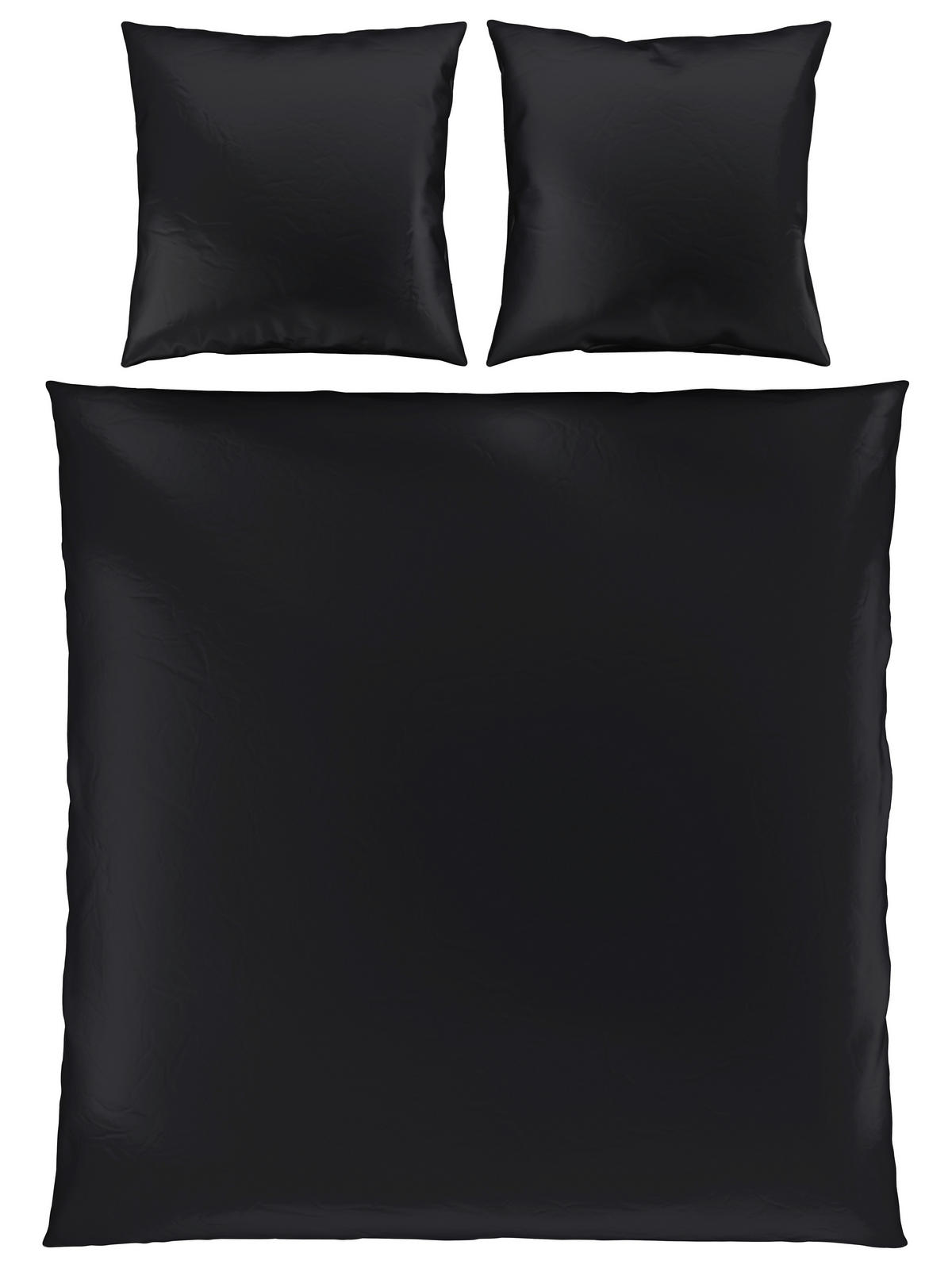 BETTWÄSCHE NIGIRI Satin 200/200 cm  - Schwarz, Basics, Textil (200/200cm) - Bio:Vio