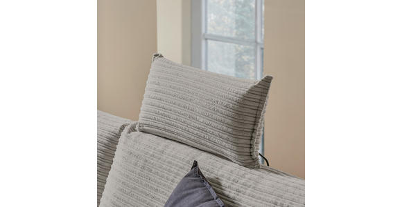 ECKSOFA Hellgrau Cord - Hellgrau/Schwarz, KONVENTIONELL, Textil/Metall (276/173cm) - Carryhome
