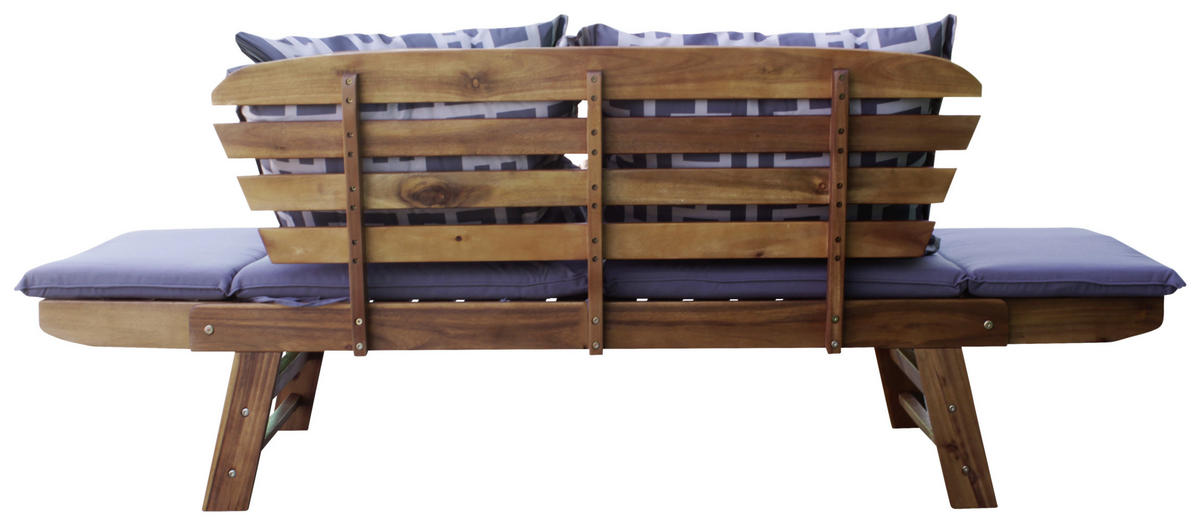 GARTENBANK 75/190/67 cm Akazie   - Grau/Akaziefarben, Design, Holz/Textil (75/190/67cm) - Ambia Garden