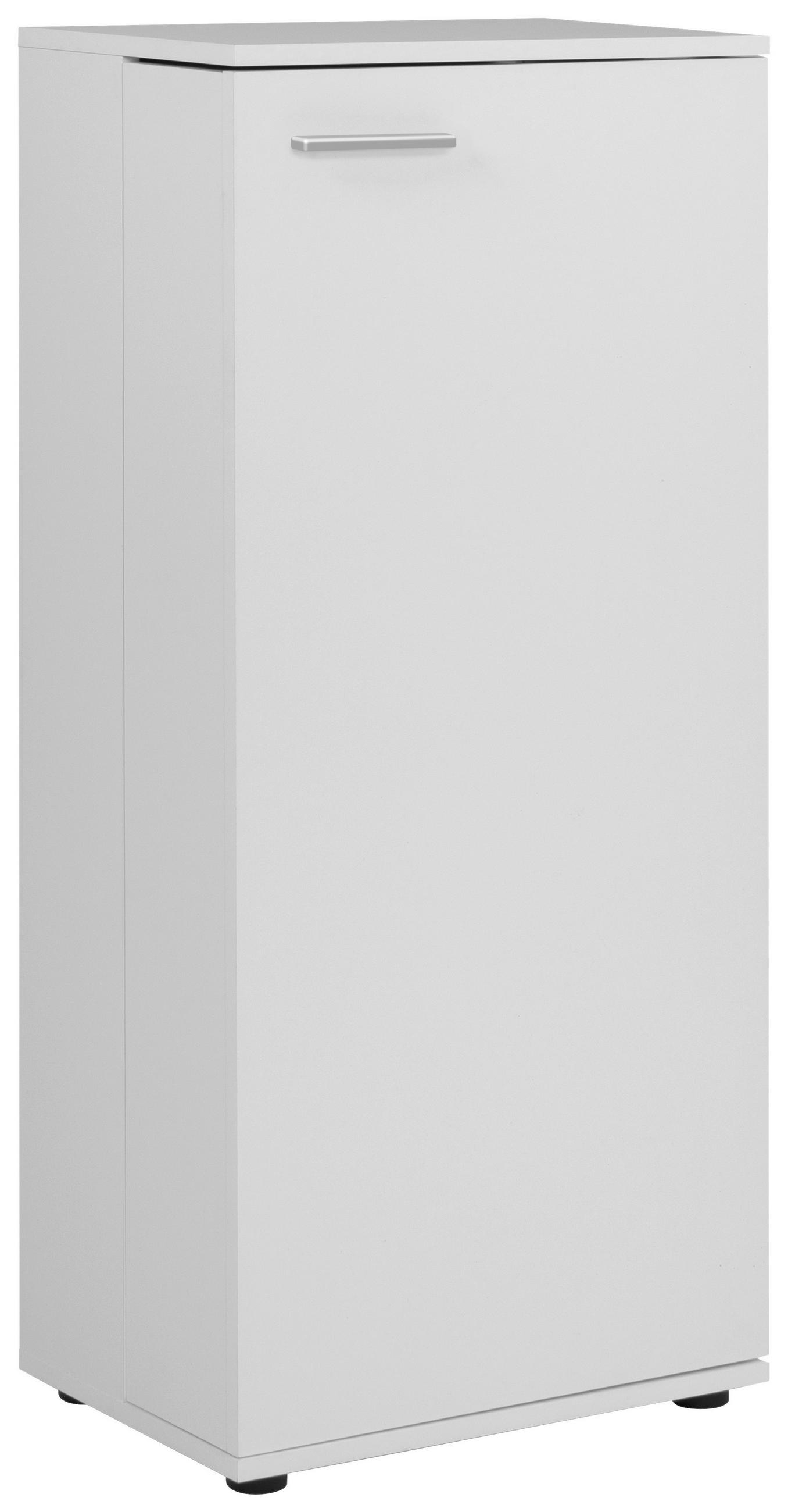 SCHUHSCHRANK Weiß  - Silberfarben/Schwarz, Design, Holzwerkstoff/Kunststoff (50/110/34cm) - MID.YOU