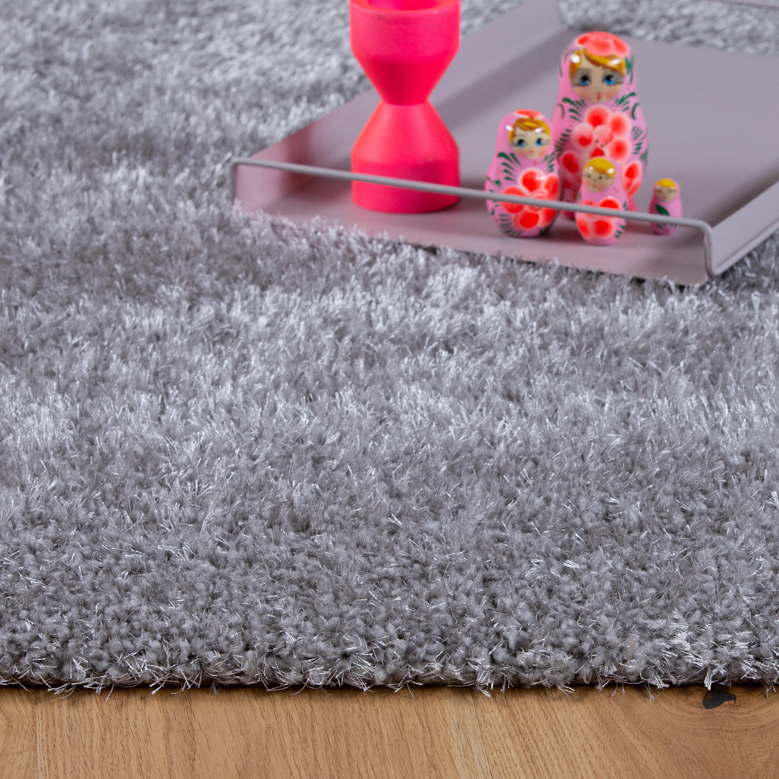 HOCHFLORTEPPICH 200/290 cm Silberfarben  - Silberfarben, KONVENTIONELL, Textil (200/290cm) - Obsession