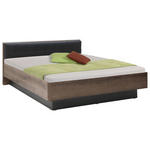 BETT 180/200 cm  in Schwarz, Eichefarben  - Eichefarben/Schwarz, Design, Holzwerkstoff/Textil (180/200cm) - Carryhome