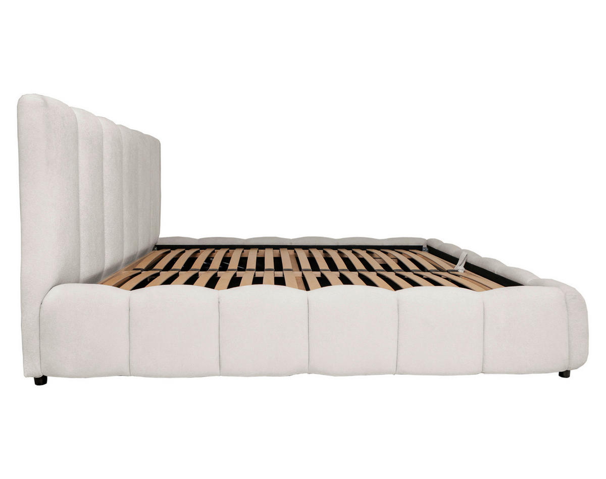 POLSTERBETT Cloudy Lattenrost, Bettkasten 180/200 cm  in Creme  - Creme/Schwarz, KONVENTIONELL, Holz/Kunststoff (180/200cm) - Boxxx
