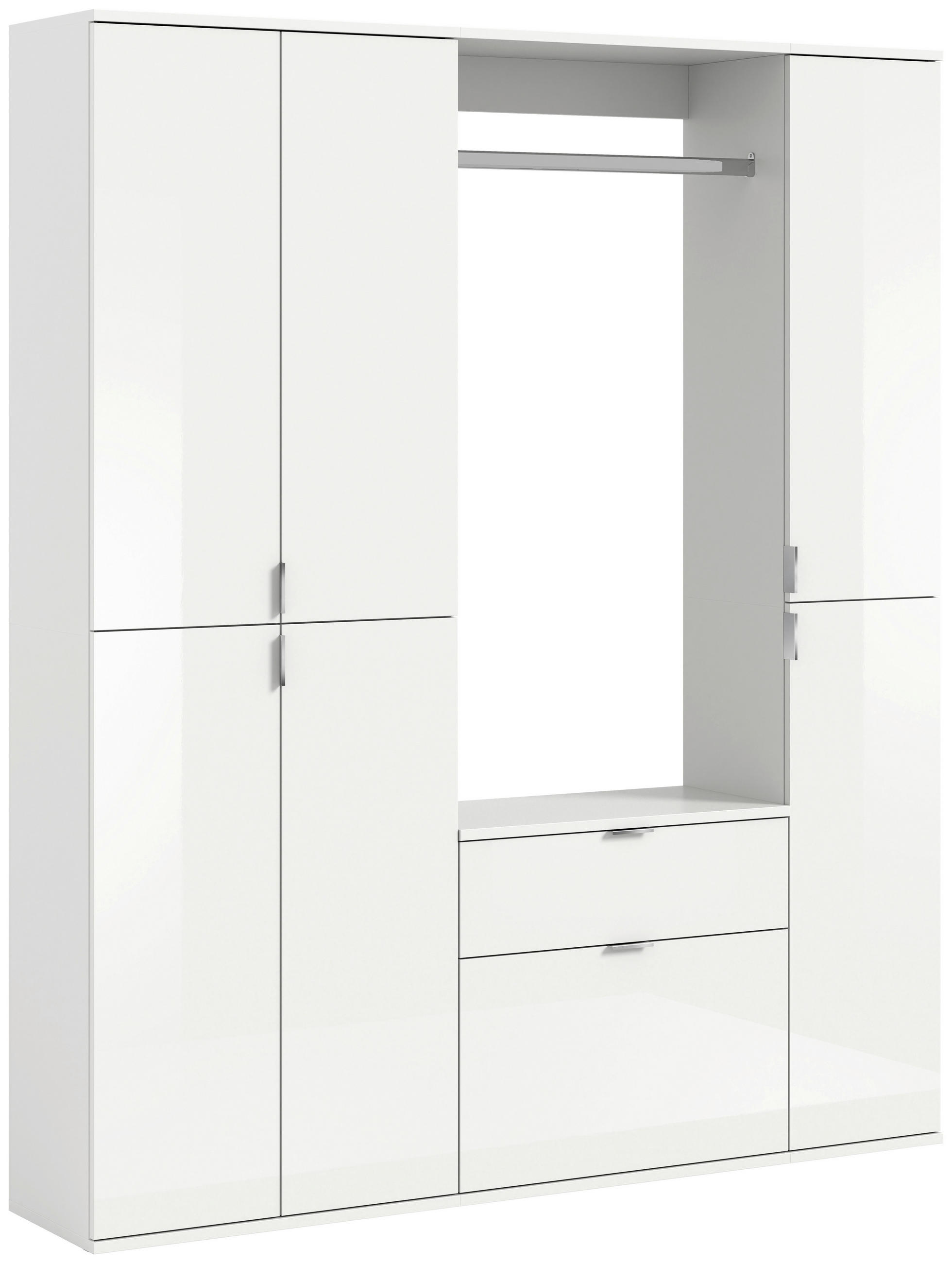 HALLMÖBEL 3 delar  i 152/193/34 cm  - vit högglans, Modern, trämaterial (152/193/34cm) - MID.YOU