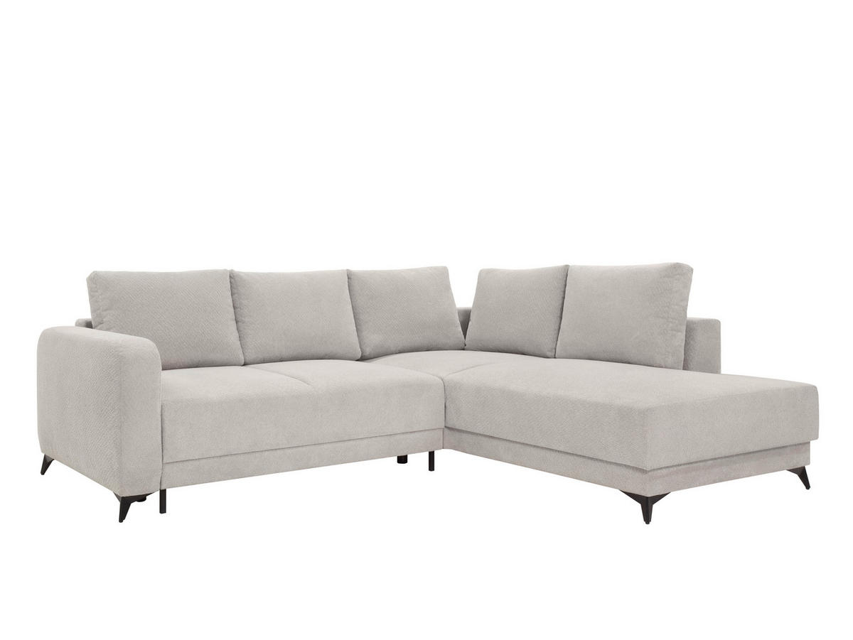 ECKSOFA CORTEZ Hellgrau  - Hellgrau/Schwarz, Design, Textil/Metall (215/260cm) - MID.YOU