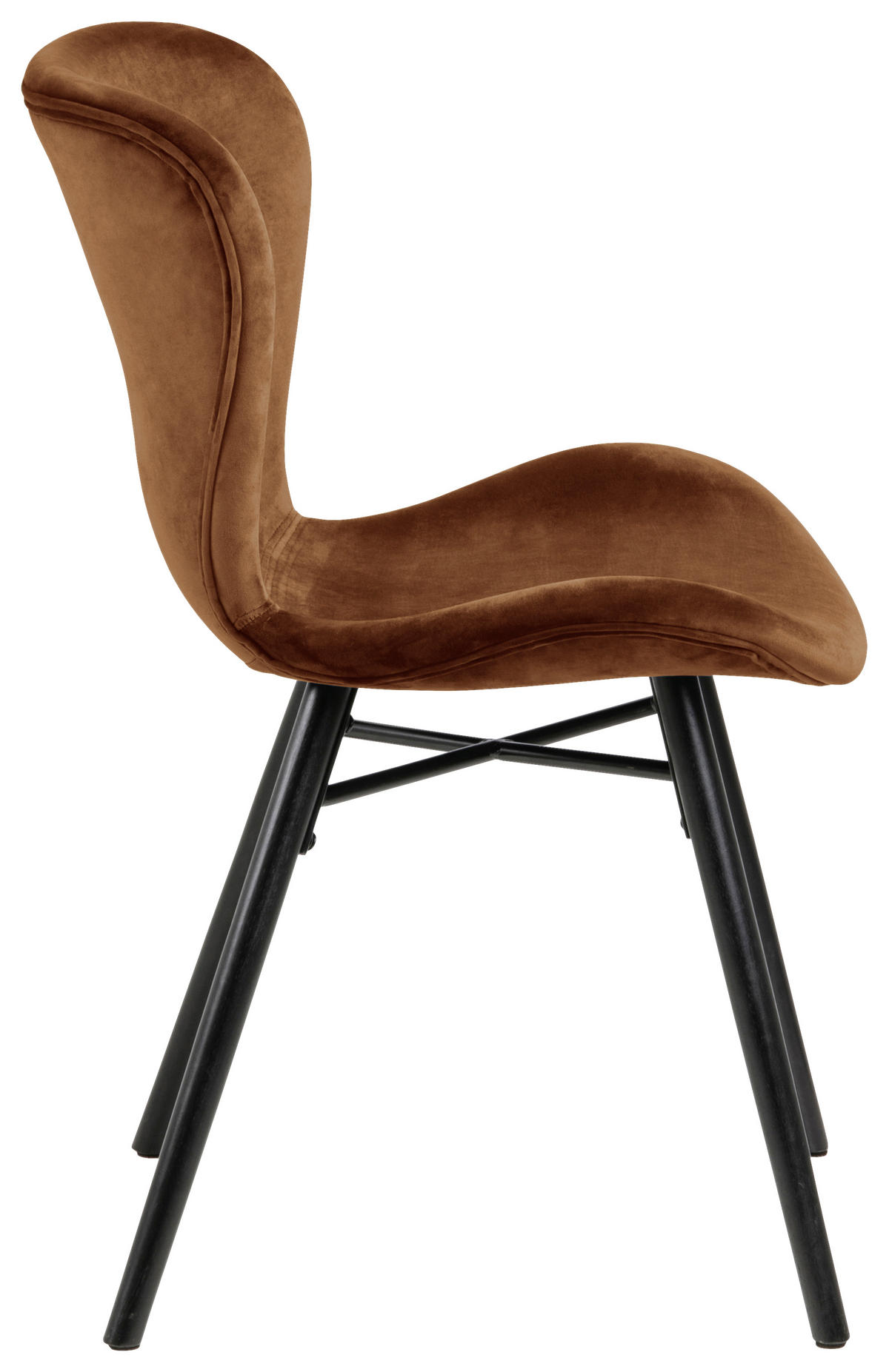 STOL sammet  - svart/kopparfärgad, Trend, metall/textil (47/82,5/53cm) - Hom`in