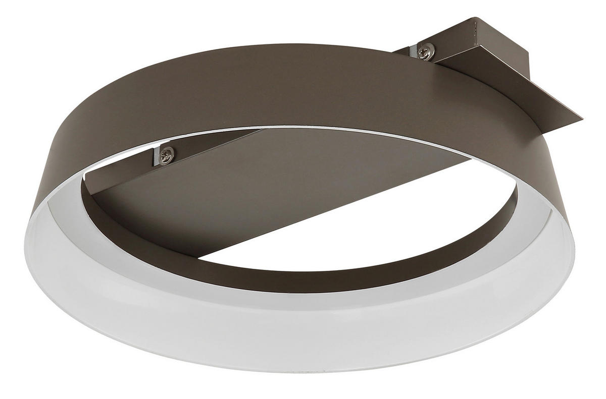 LED-DECKENLEUCHTE 26/25/7,5 cm   - Opal/Braun, Design, Kunststoff/Metall (26/25/7,5cm) - Globo