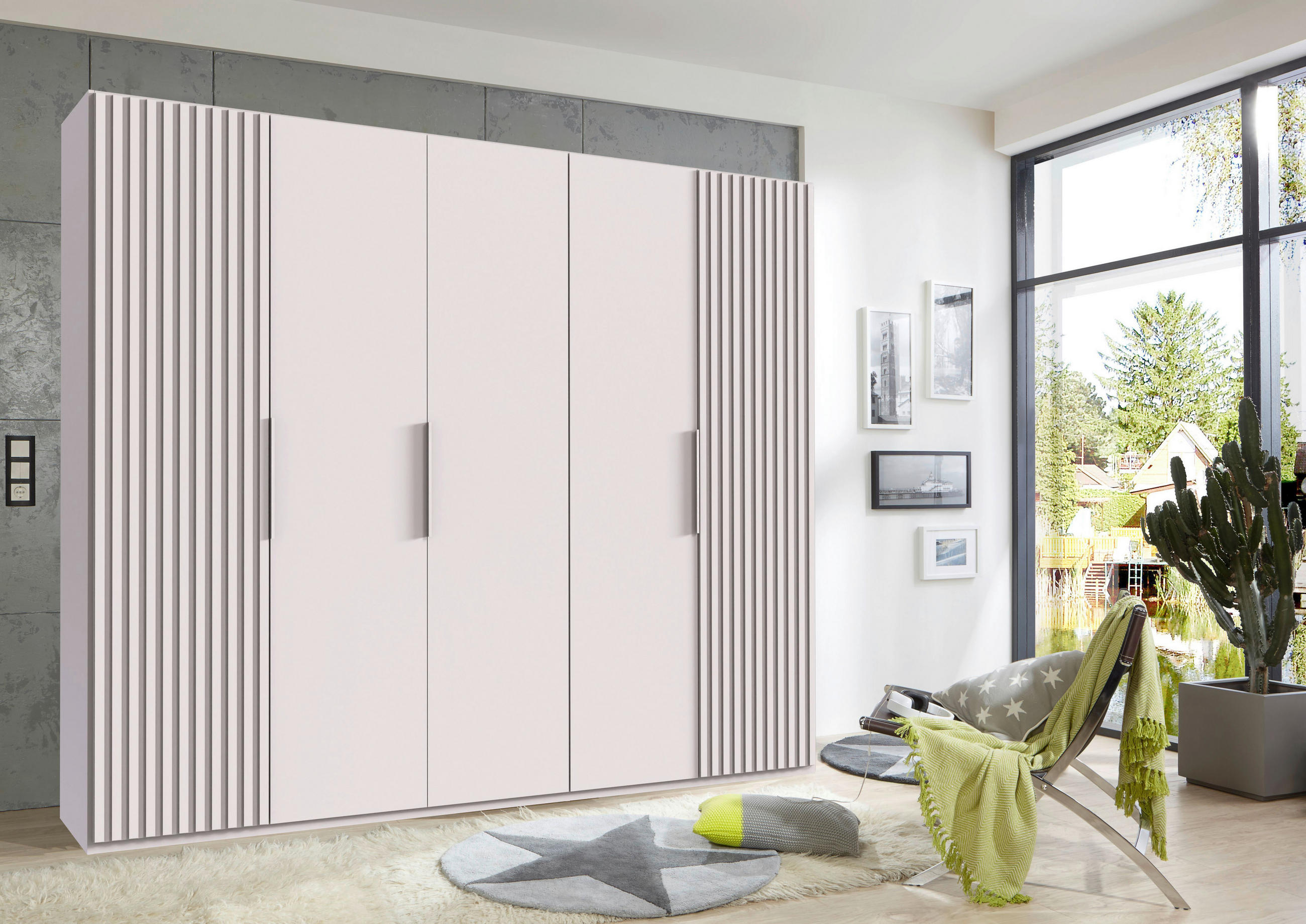 DREHTÜRENSCHRANK in Weiss  - Weiss, Modern, Holzwerkstoff/Metall (250/216/58cm) - MID.YOU