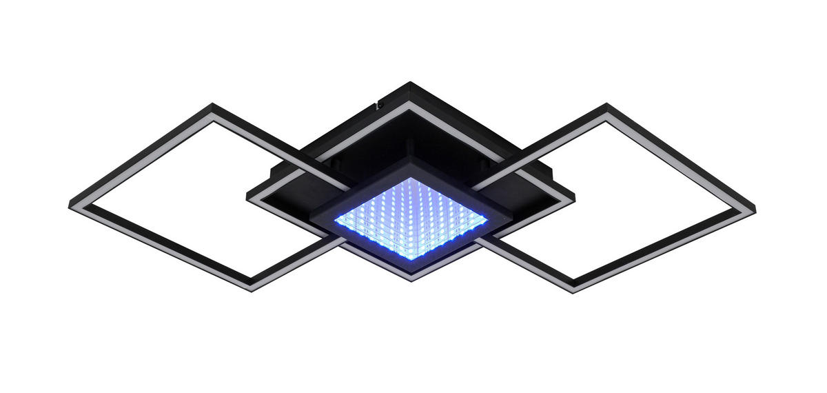 LED-DECKENLEUCHTE Texas 82/39,6/8,5 cm   - Schwarz, Design, Kunststoff/Metall (82/39,6/8,5cm) - Novel