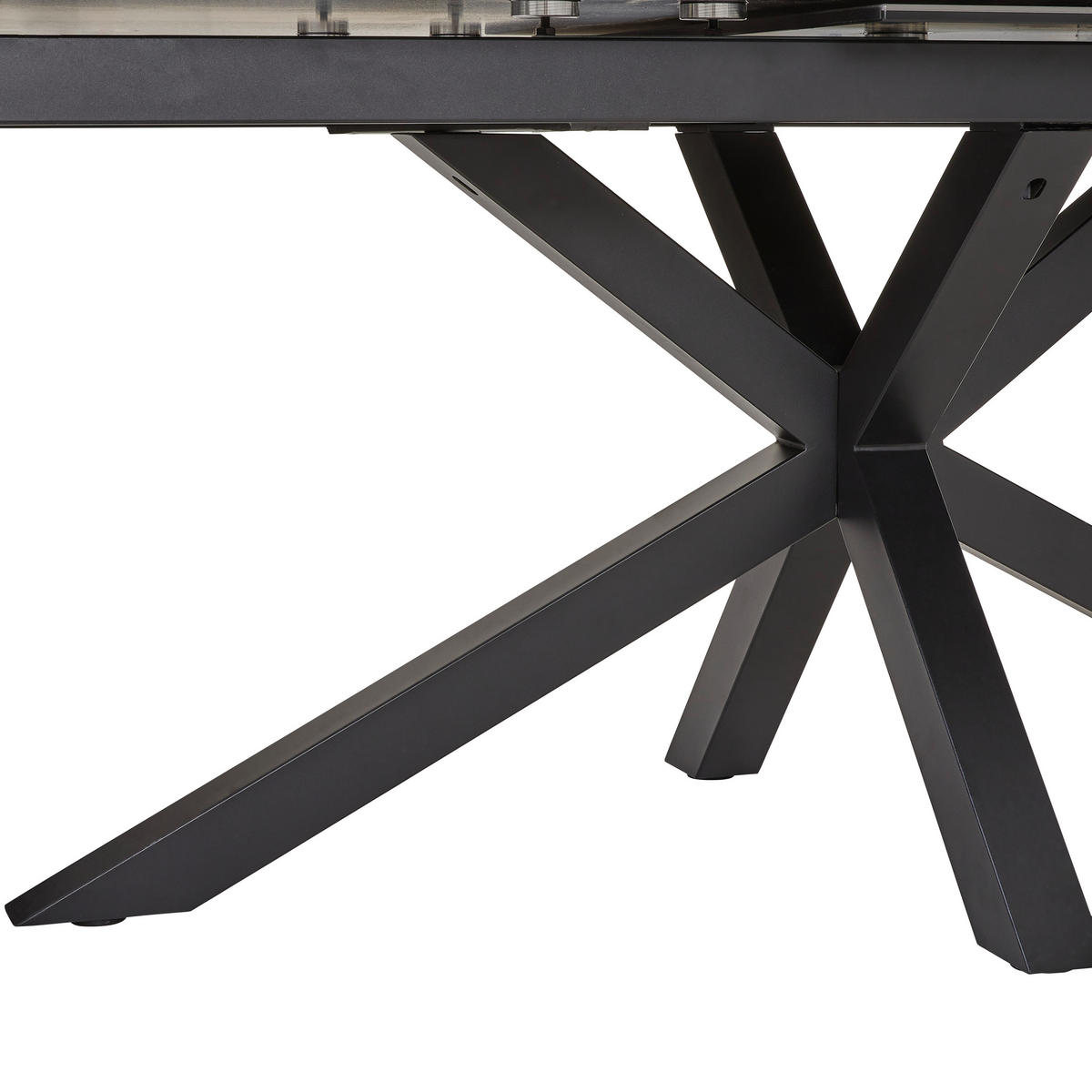 ESSTISCH in Metall, Glas, Keramik 200-240/99,6/76 cm  - Dunkelgrau/Schwarz, Design, Glas/Keramik (200-240/99,6/76cm) - home24