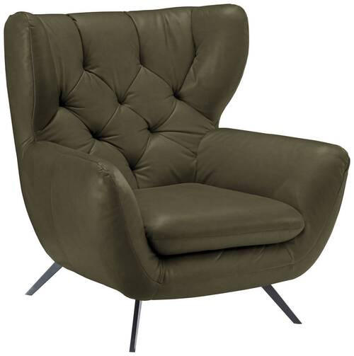 CHESTERFIELD-SESSEL - Schwarz/Olivgrün, Design, Textil/Metall (100/106/95cm) - Pure Home Lifestyle