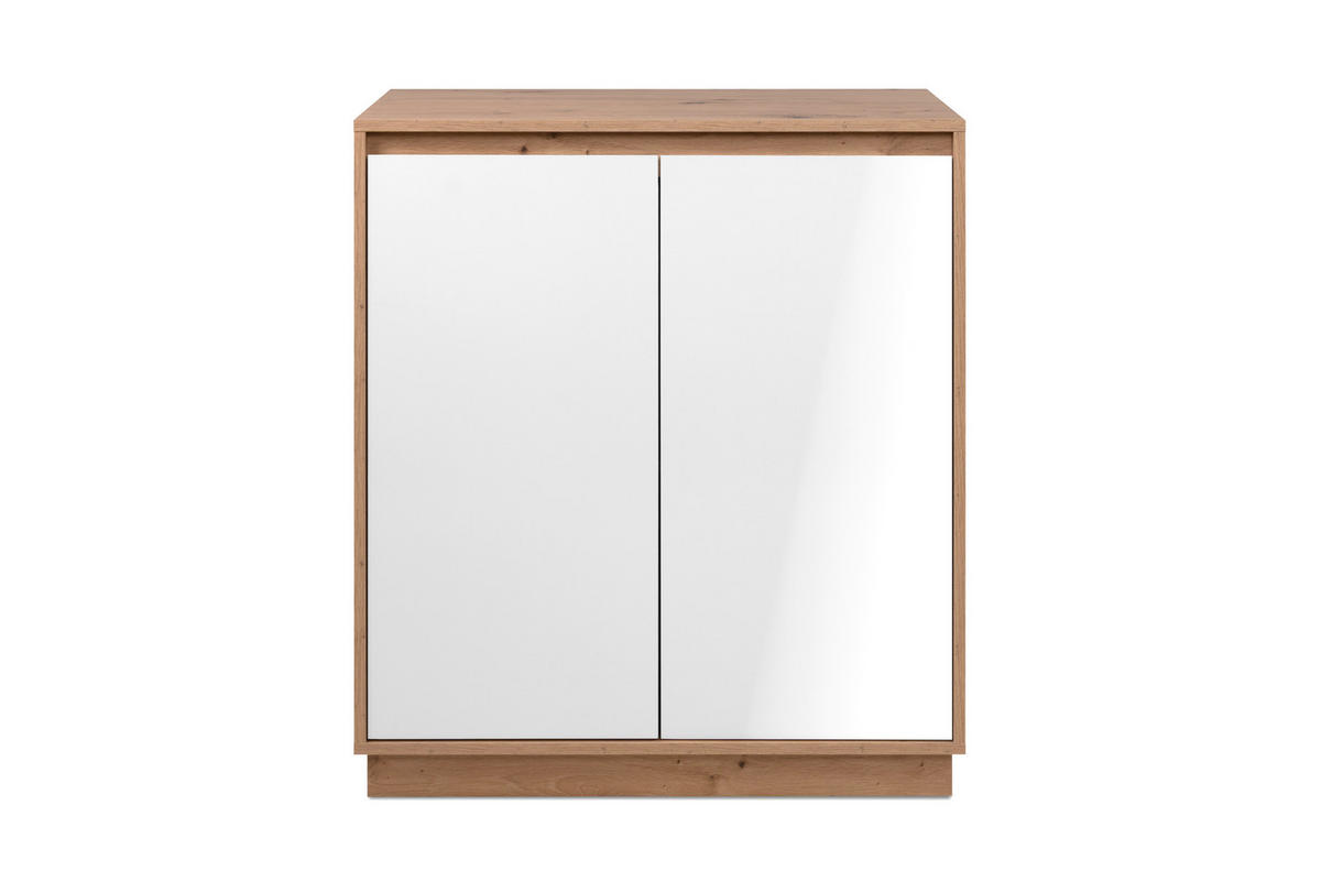 KOMODA   79/88/40 cm   hrast Artisan, bijela visoki sjaj  - bijela/hrast Artisan, Trend, drvni materijal (79/88/40cm)