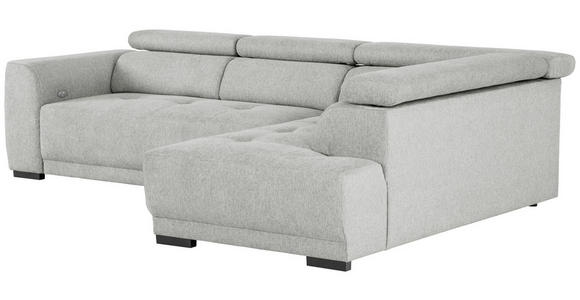 ECKSOFA in Struktur Grau 284/205 cm - Schwarz/Grau, Design, Kunststoff/Textil (284/205cm) - Xora