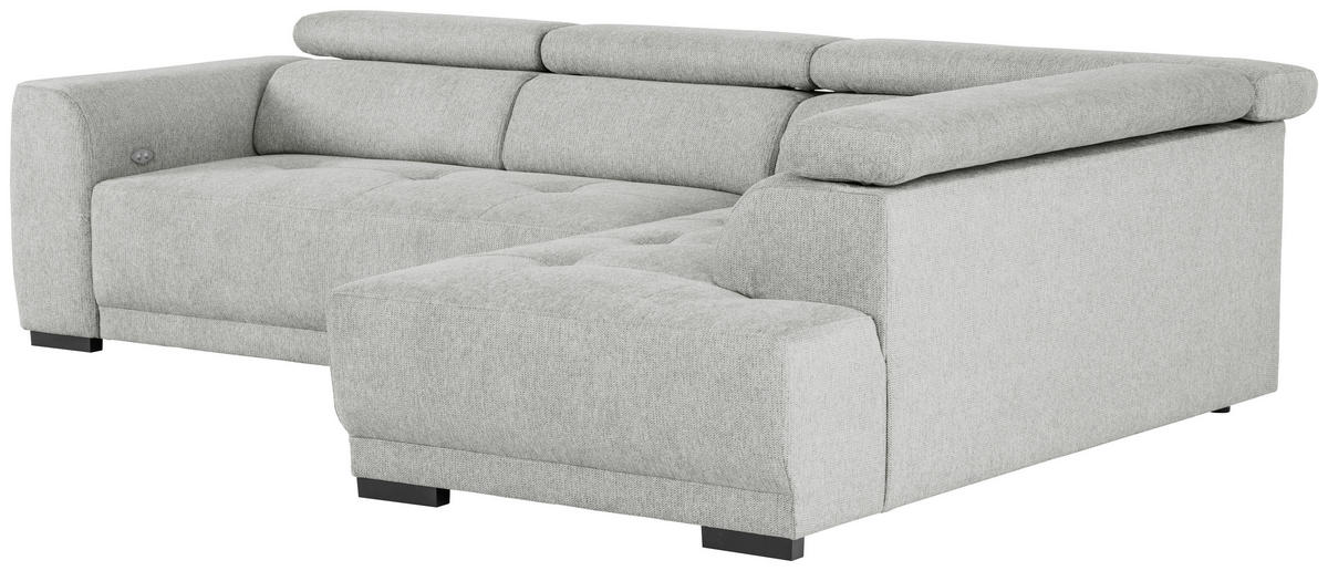 ECKSOFA in Struktur Grau  - Schwarz/Grau, Design, Kunststoff/Textil (284/205cm) - MID.YOU