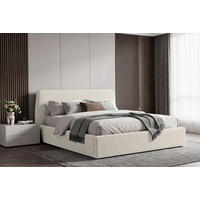 POLSTERBETT 180/200 cm,  in Creme, Lattenrost, Bettkasten,  - Creme/Schwarz, Modern, Holz/Kunststoff (180/200cm) - Livetastic