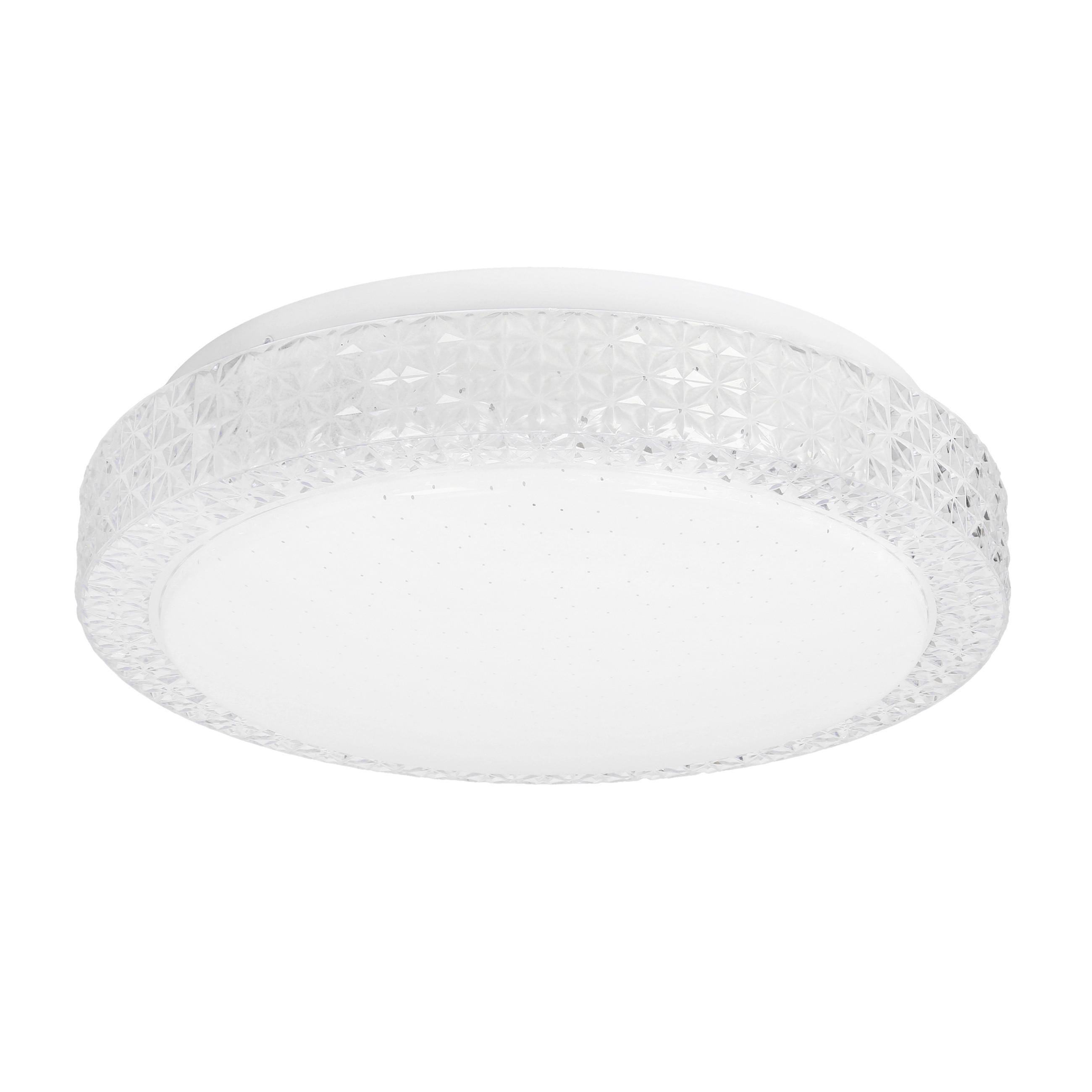 LED-TAKLAMPA Rabel 27/27/8.5 cm  - vit/transparent, Klassisk, metall/plast (27/27/8.5cm)