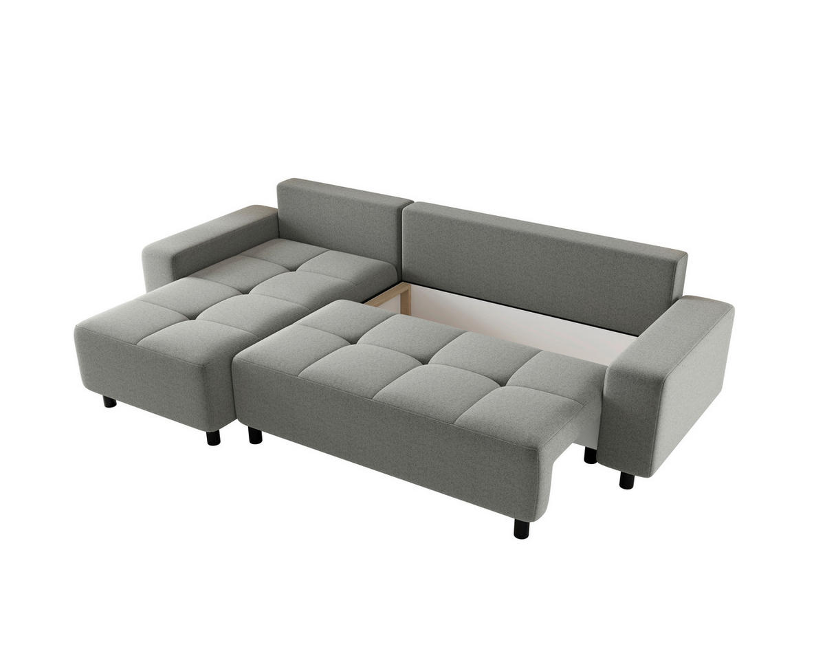 ECKSOFA  in Jacquard Grau  - Schwarz/Grau, MODERN, Kunststoff/Textil (144/246cm) - Carryhome