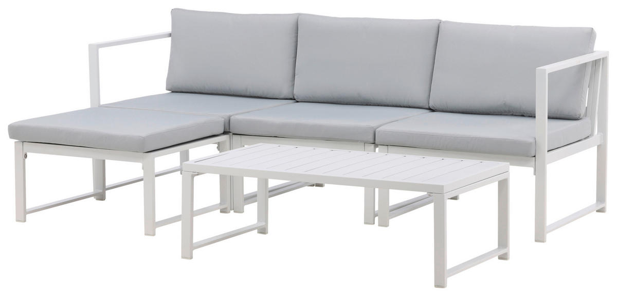 LOUNGEGRUPP  - vit/grå, Klassisk, metall/textil - Gardenson