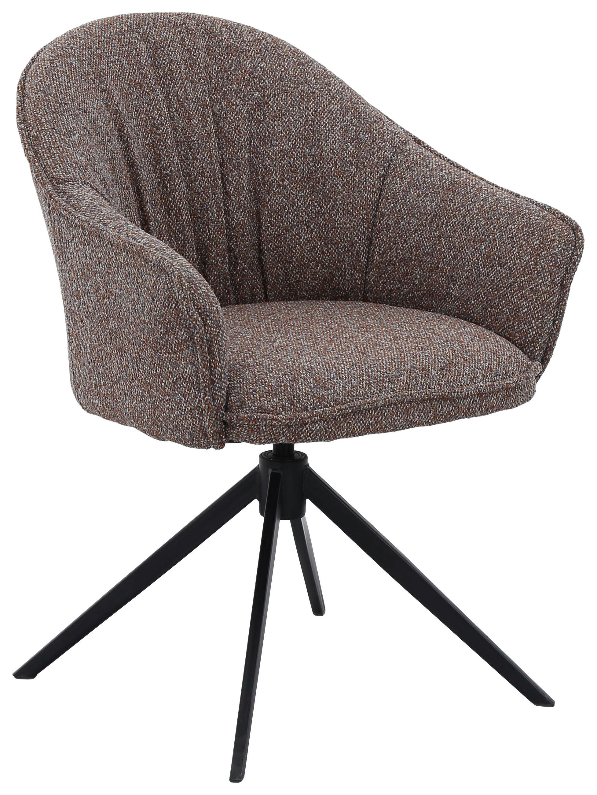 ARMLEHNSTUHL  Sitzfläche 360° drehbar, automatische Rückholfunktion Webstoff  - Rot/Schwarz, Design, Textil/Metall (66/83/64cm) - Novel