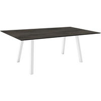GARTENTISCH Kunststoff Grau rechteckig  - Weiß/Grau, MODERN, Kunststoff/Metall (180/100/75cm) - Stern