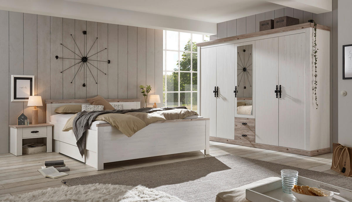 SCHLAFZIMMER Pinienfarben, Hellbraun  - Hellbraun/Pinienfarben, Design, Holzwerkstoff - MID.YOU