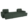 Wohnlandschaft inkl. Funktion Dunkelgrün Cord  - Dunkelgrün/Schwarz, KONVENTIONELL, Textil (146/317/146cm) - Xora