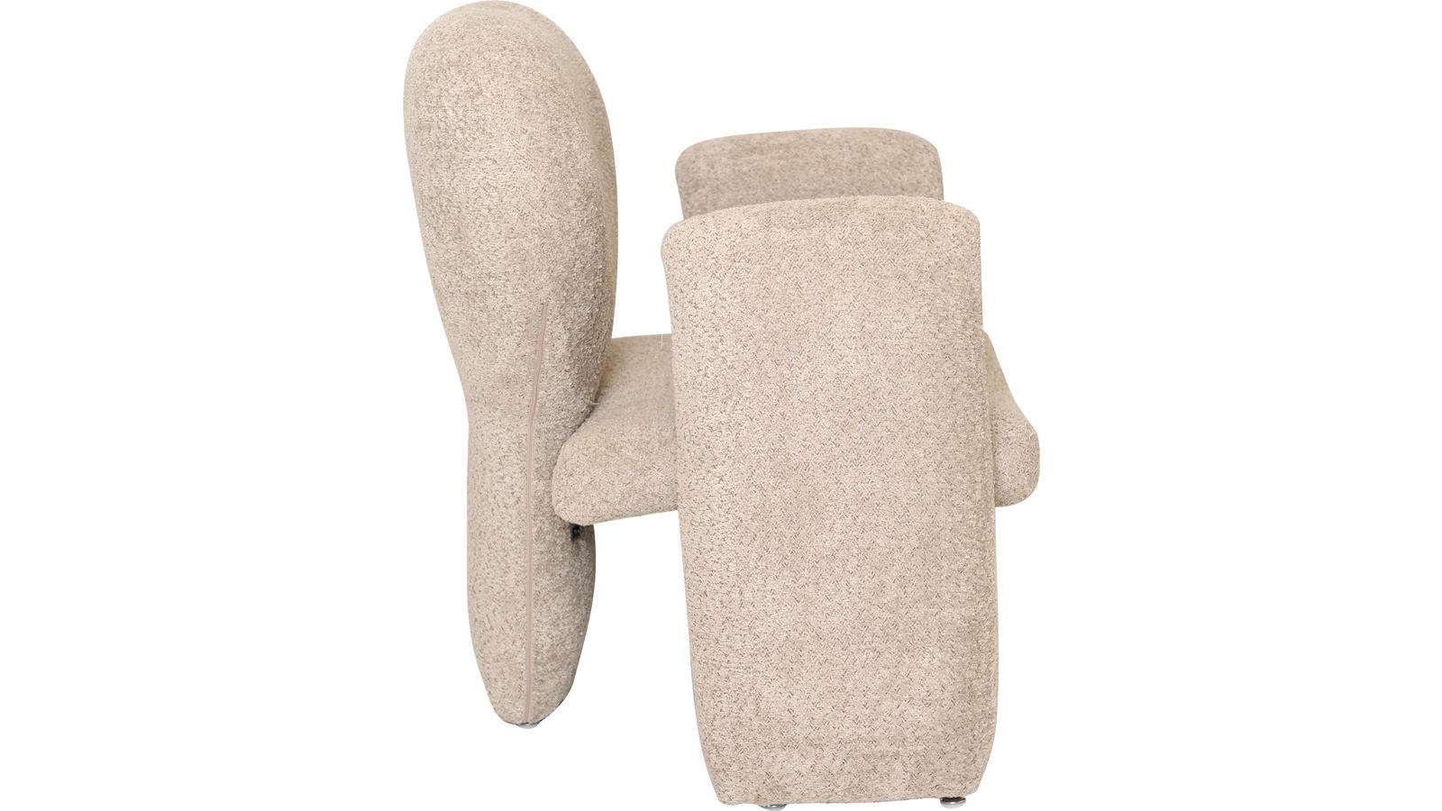 FÅTÖLJ i trä, textil brun, beige  - beige/aluminiumfärg, Design, metall/trä (76/84,50/79,50cm) - Best Price