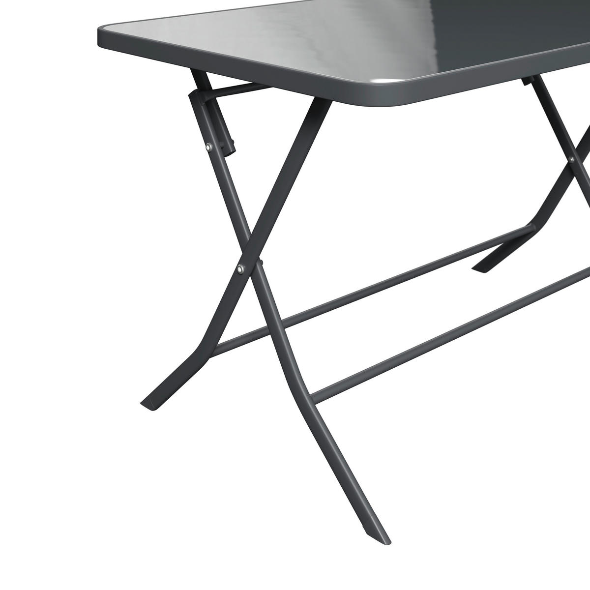 GARTENSET 5-teilig  - Dunkelgrau/Anthrazit, Basics, Glas/Textil - Xora