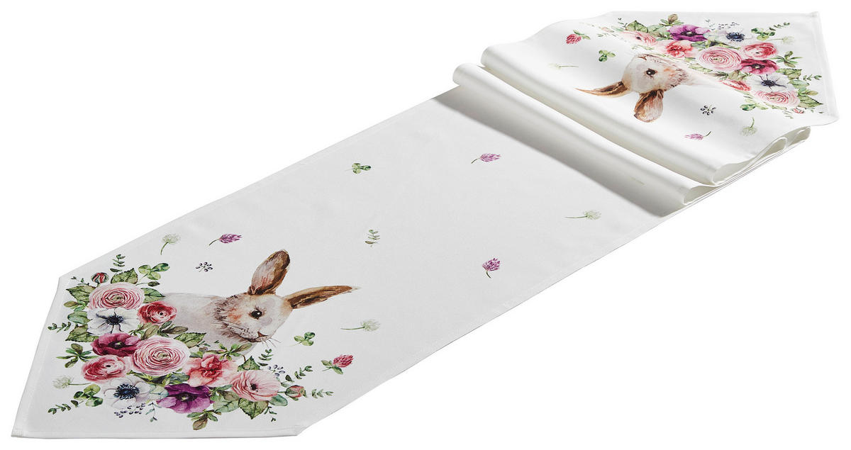 TISCHLÄUFER BUNNY 33/180 cm  - Rosa/Weiß, LIFESTYLE, Textil (33/180cm) - Esposa