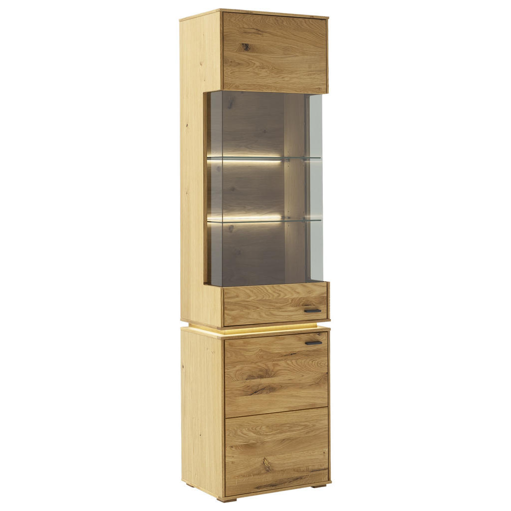 Thumbnail - Mid.you Vitrine, Wildeiche, Holz, Glas, Wildeiche, massiv,furniert, teilmassiv,furniert, massiv, teilmassiv,massiv, 5 Fä...