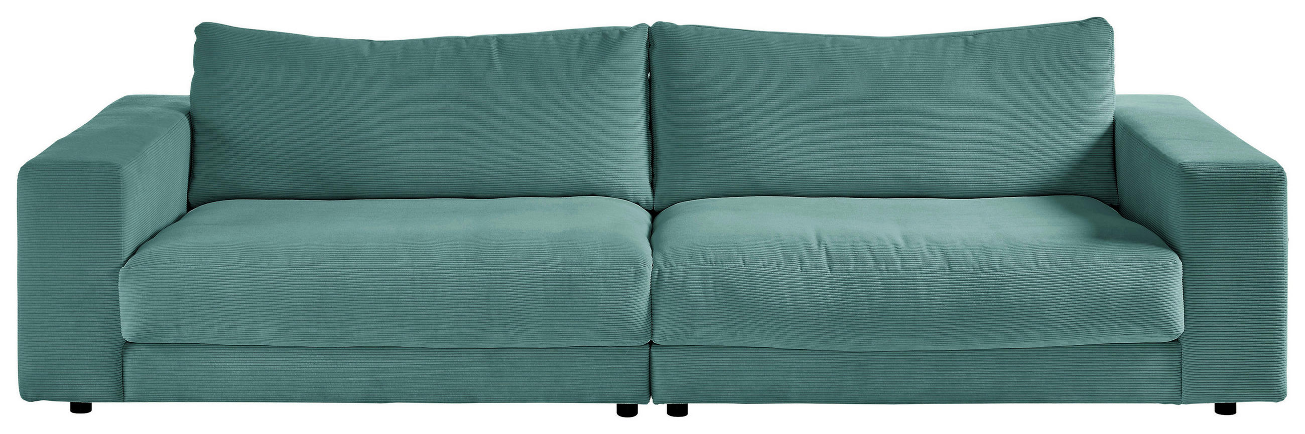 3-SITZER-SOFA in Cord Waldgrün  - Waldgrün/Schwarz, Design, Kunststoff/Textil (290/86/127cm) - Lomoco