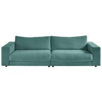 3-SITZER-SOFA in Cord Waldgrün  - Waldgrün/Schwarz, Design, Kunststoff/Textil (290/86/127cm) - Lomoco