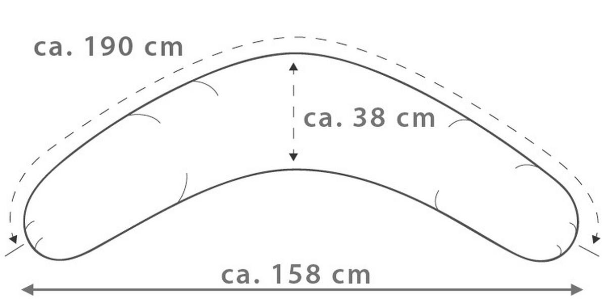 STILLKISSEN 190 cm Das Original Theraline   - Taupe, Basics, Textil (190cm) - Theraline