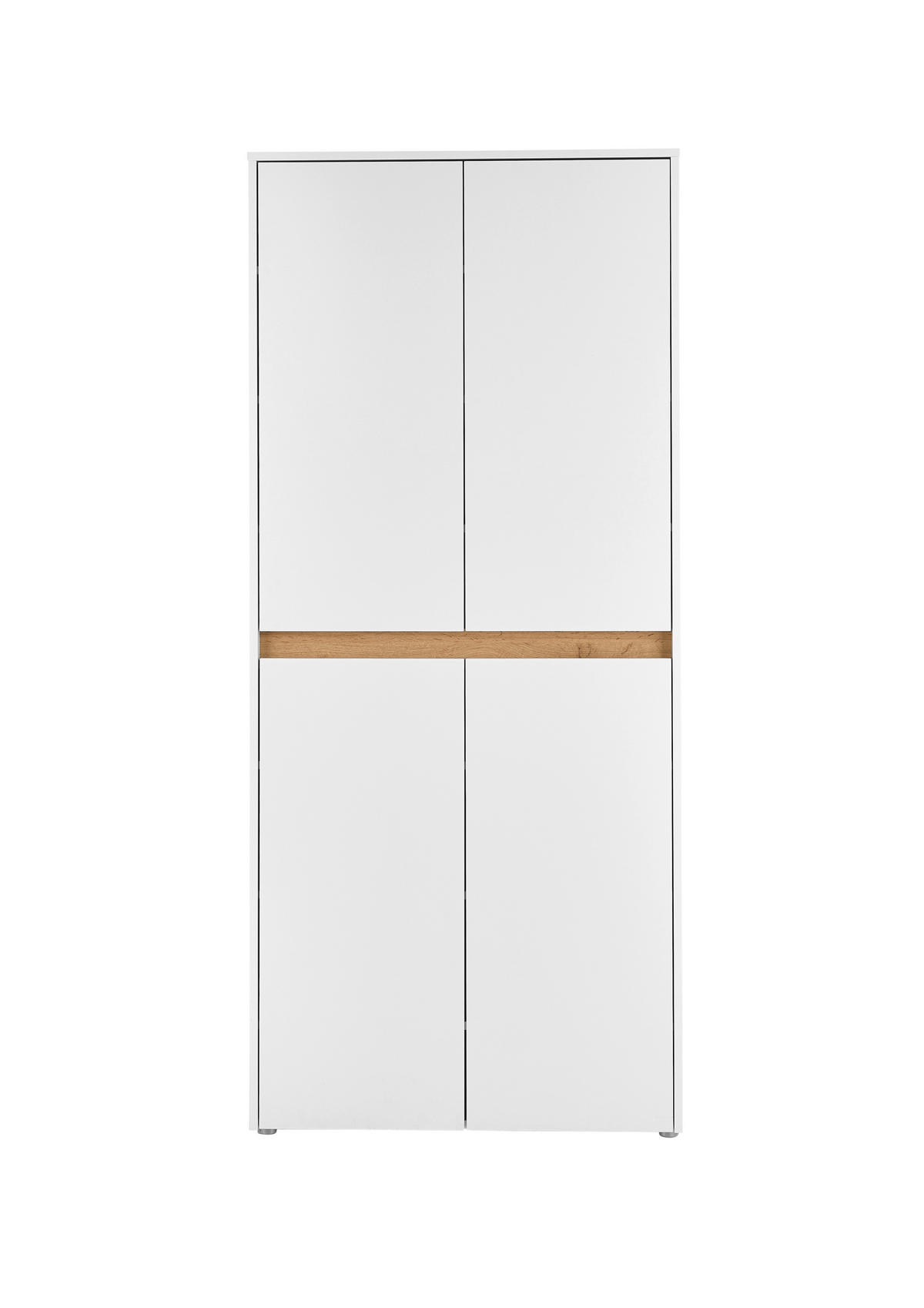 SCHUHSCHRANK Weiß, Eiche Wotan  - Eiche Wotan/Schwarz, Design, Holzwerkstoff/Kunststoff (85/195/35cm) - Modante
