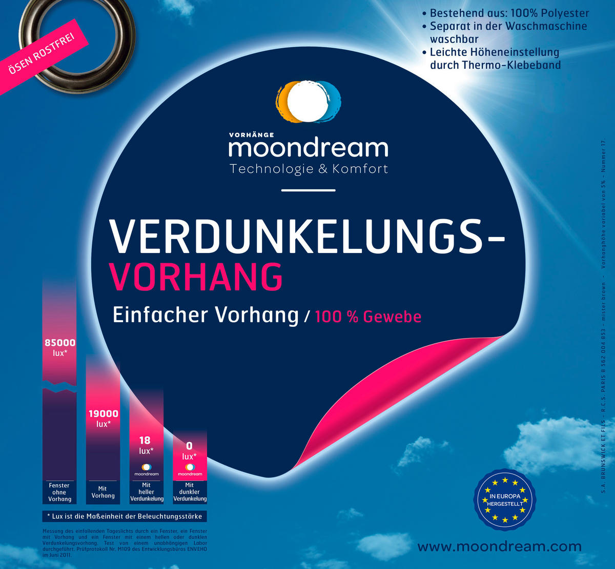 VERDUNKELUNGSVORHANG - Creme, Design, Textil (145/260cm)